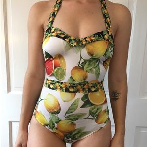 lemon pin up one piece